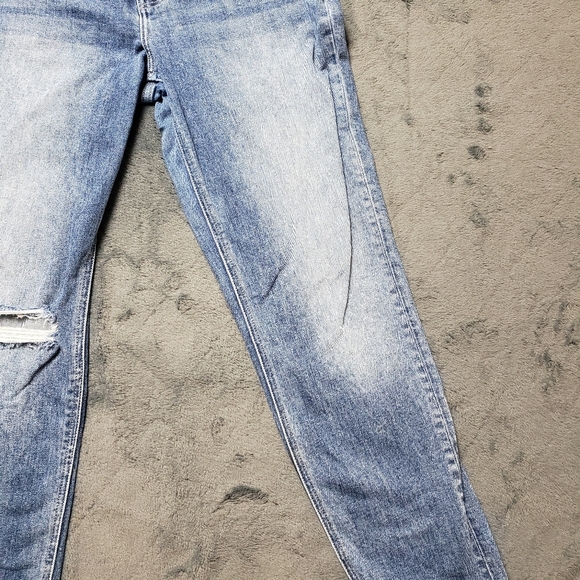 Flying Monkey Boyfriend Jeans Distressed Raw Hem size 28 Blue Ripped Denim - Picture 8 of 12